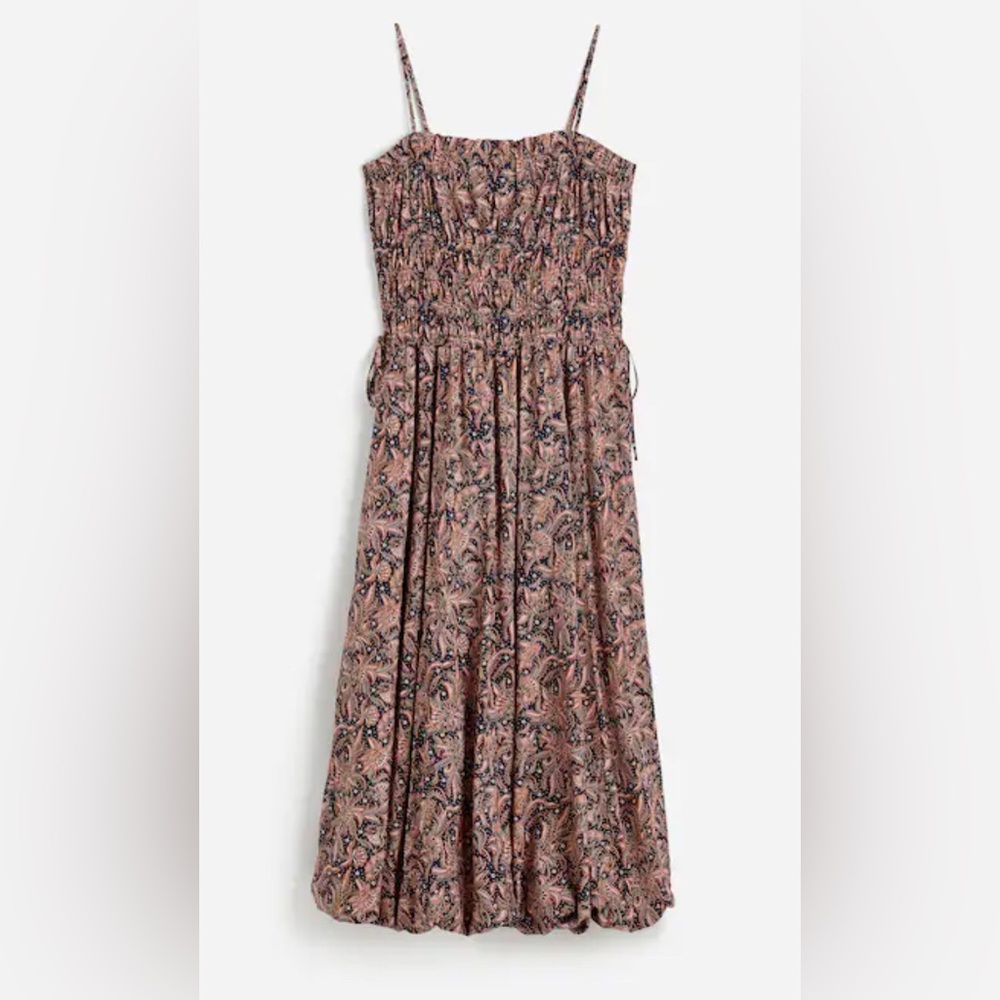 Madewell Maya Paisley Juniper Berry Smocked Bubble Hem Dress size 2 brand new